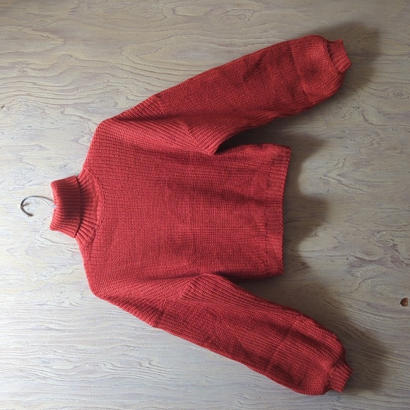 Zaful Woman's Cropped Turtleneck Knit Sweater Tan Brown Medium Pullover Casual - Picture 4 of 9